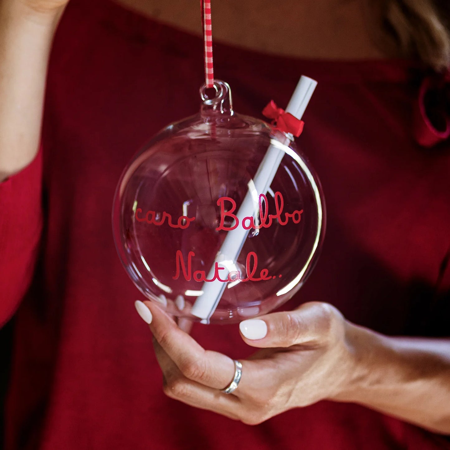 Pallina Caro Babbo Natale - 12 cm