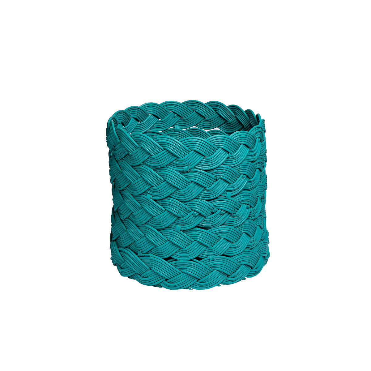 Cesto Rotondo Small Treccia Celeste