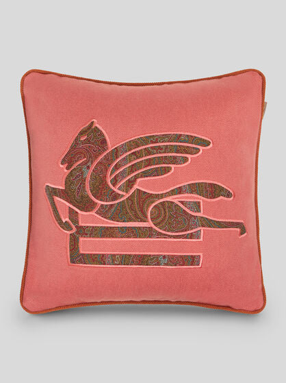 Cuscino ricamato Pegaso Rosa
