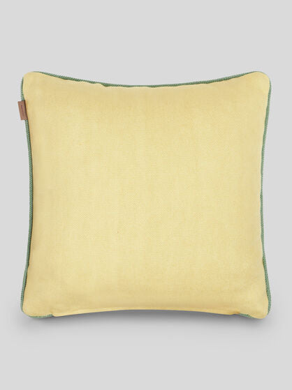 Cuscino ricamato in Lino Pegaso Giallo