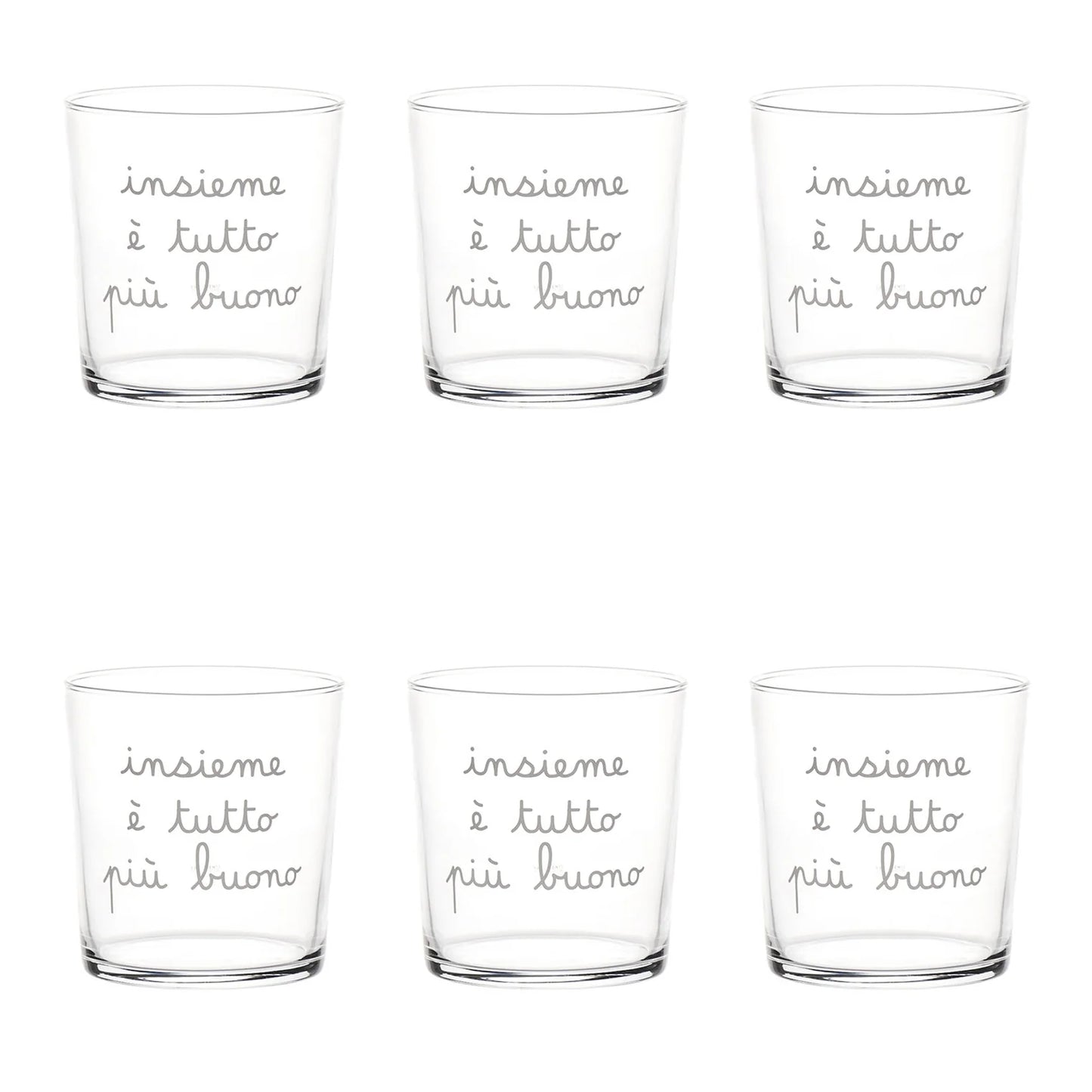 Set 6 Bicchieri acqua Insieme è tutto più buono