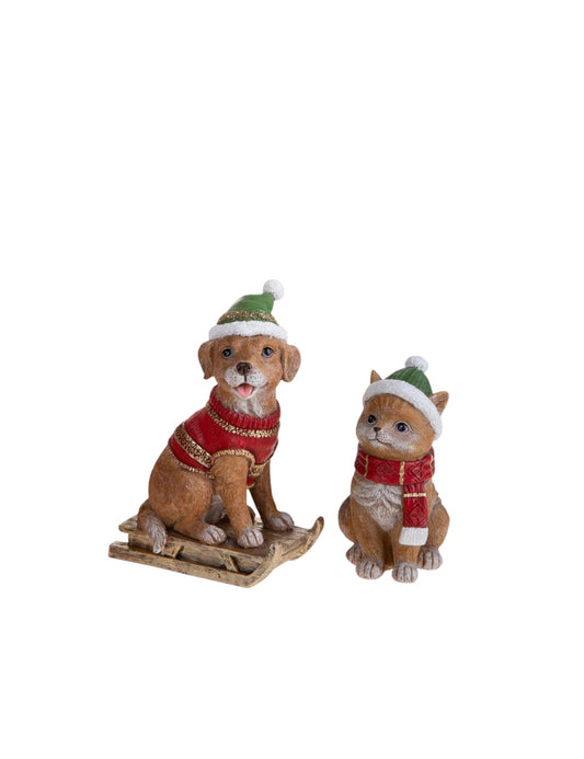 CANE E GATTO SET 2 PZ RESINA