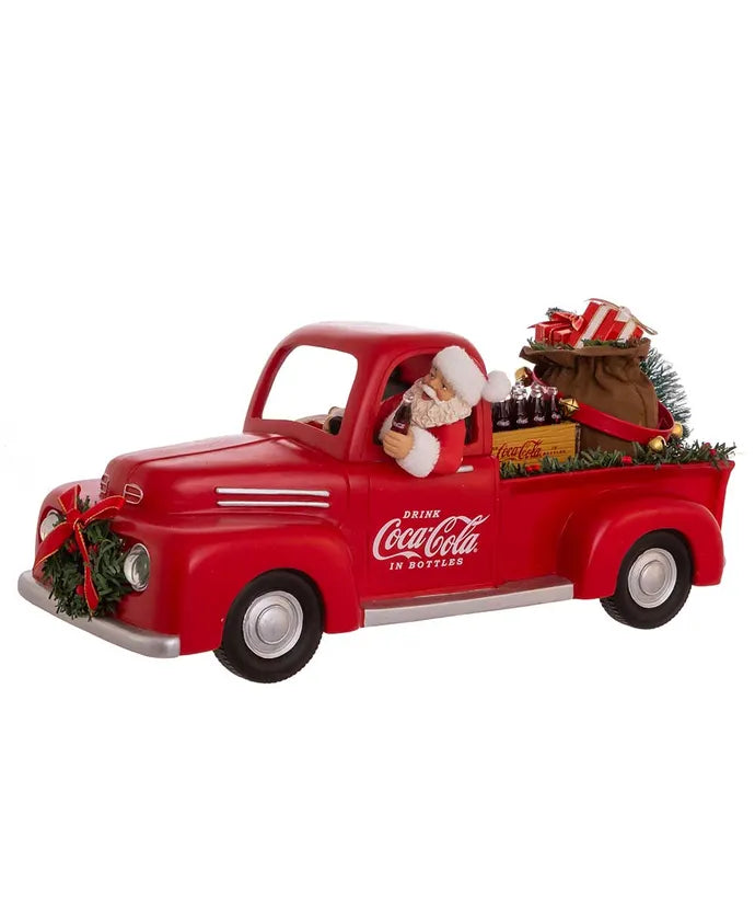 Magie Di Natale - Camioncino Pickup Rosso Con Decorazioni, Personaggio Per Villaggio Natalizio In Plastica, 2 Pezzi, 11,6 X 4,3 X 5,4 Cm
