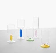 Set 6 Bicchieri Bloom Calice Azzurro