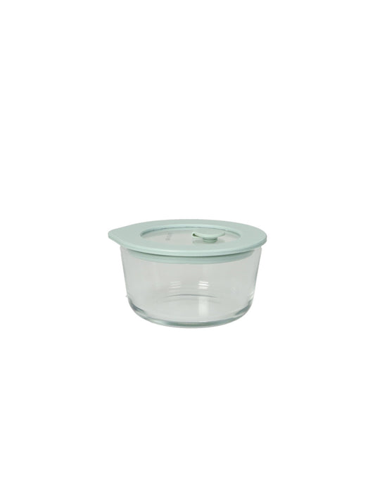 CONTENITORE ERMETICO VERDE SALVIA VETRO/SILICONE
