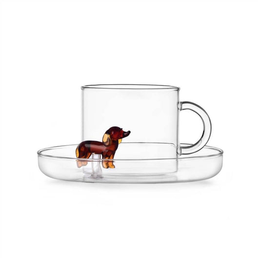 Tazza tè con piattino Bassotto