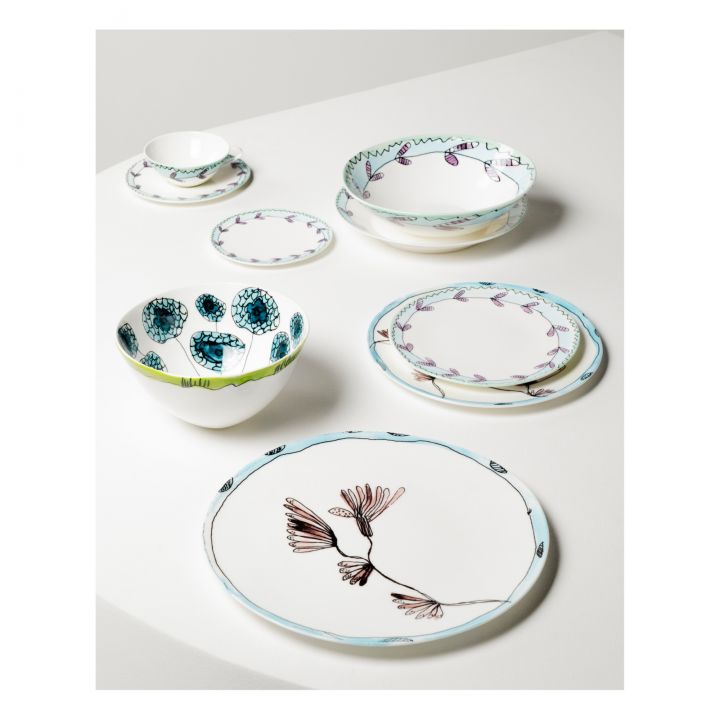 set 2 Piattini pane 'MIDNIGHT FLOWERS'