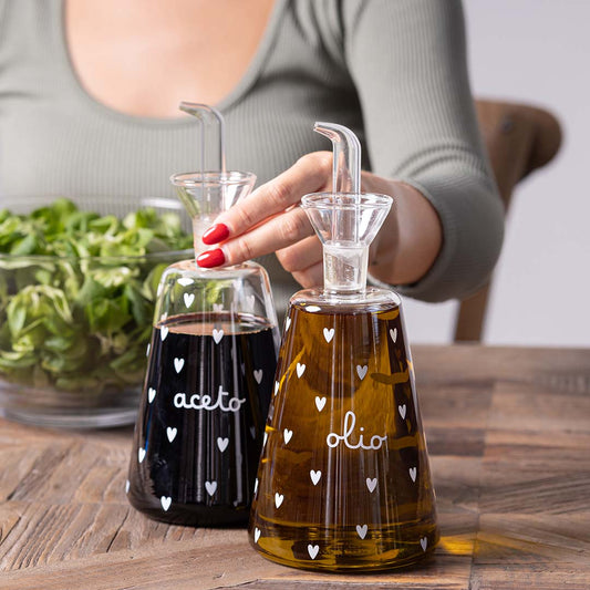 Bottiglia Conica 500 ml Olio Cuori