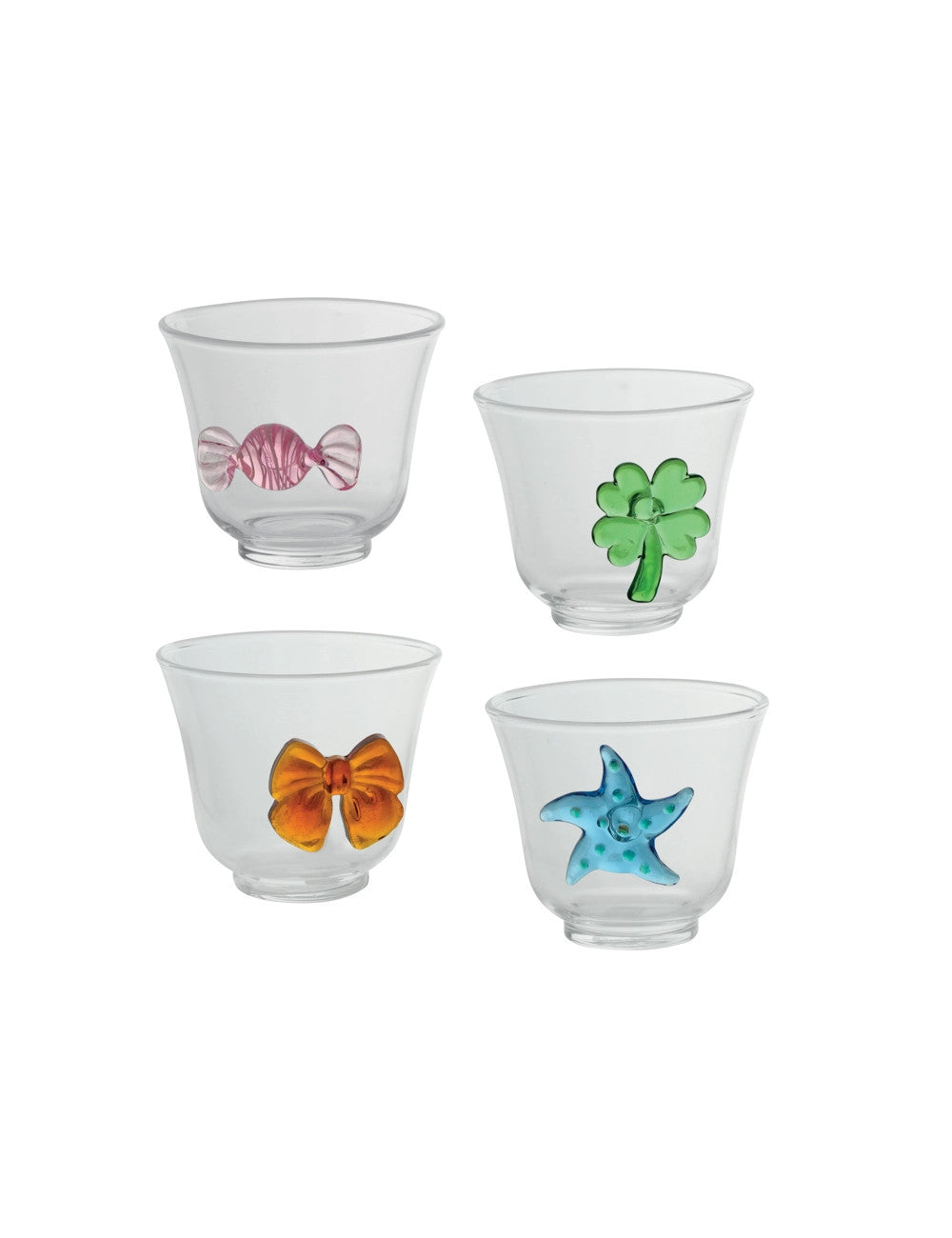 set 4 tazzine caffe decori assortiti