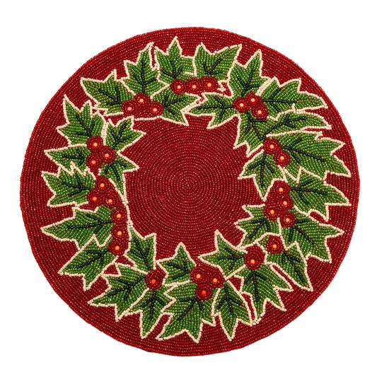 Set 2 Tovagliette Tonda Agrifoglio di perline