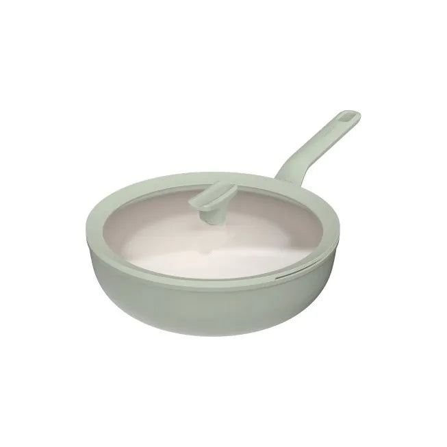 Wok antiaderente con coperchio Balance Sage 28cm