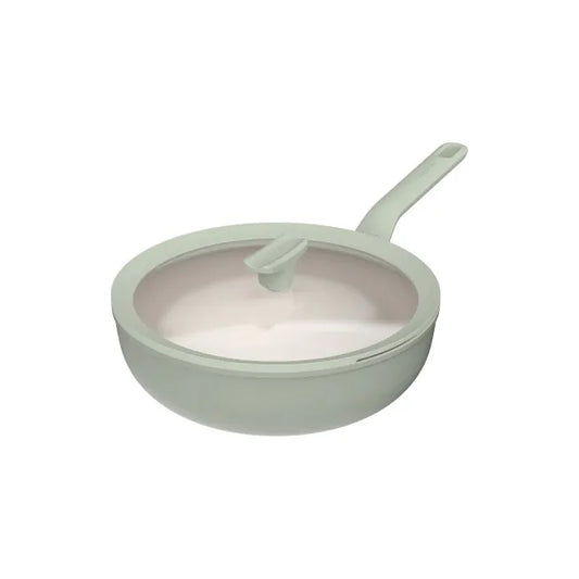 Wok antiaderente con coperchio Balance Sage 28cm