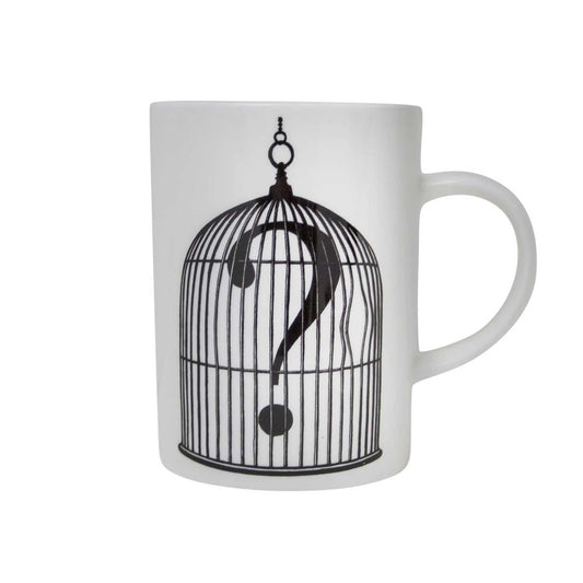 Question Mark Birdcage Mug