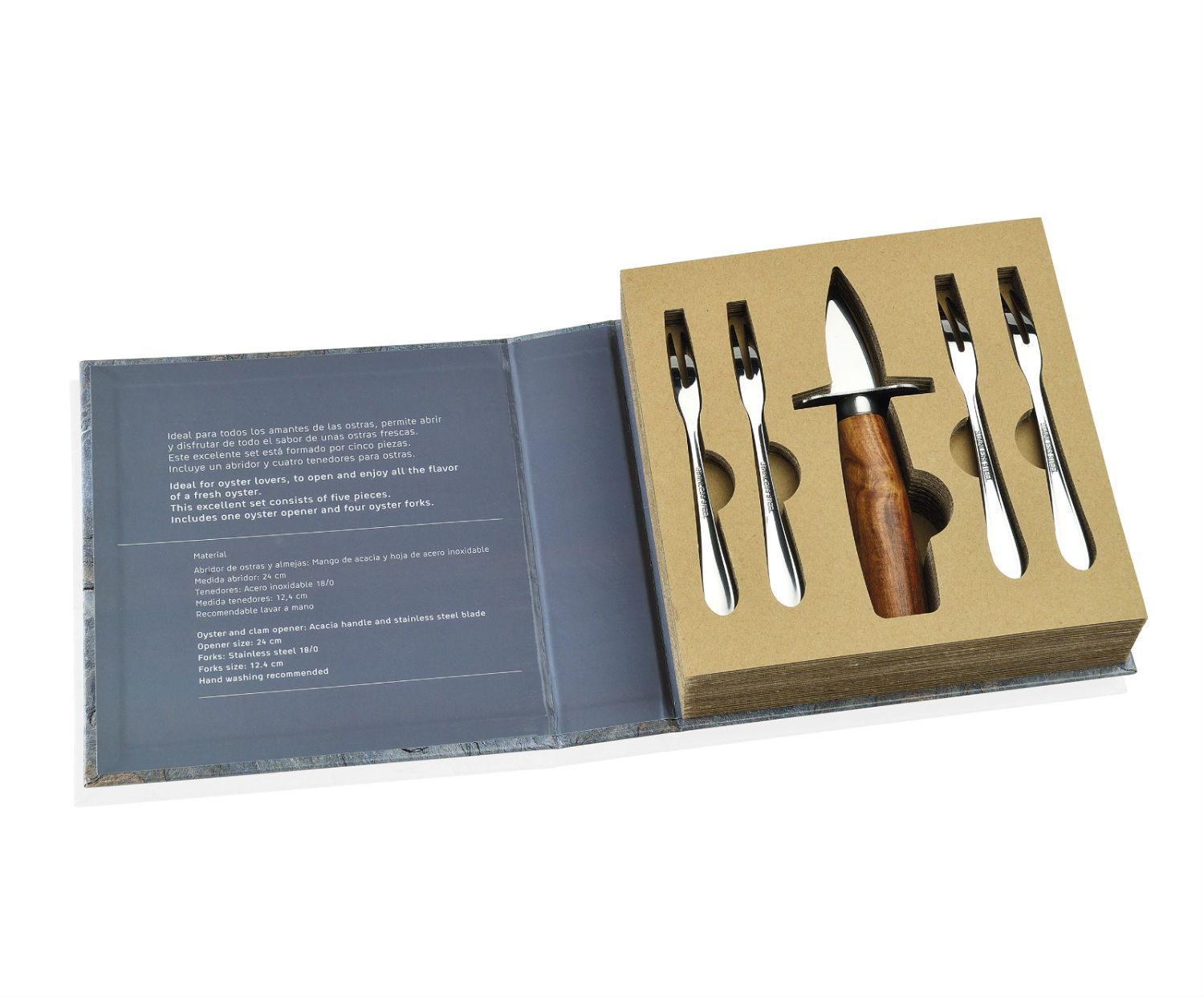 Kit Apri Ostriche Eteslot - Coltello E Morsetto In Legno Per Aprire Ostriche E Crostacei - Foto 5